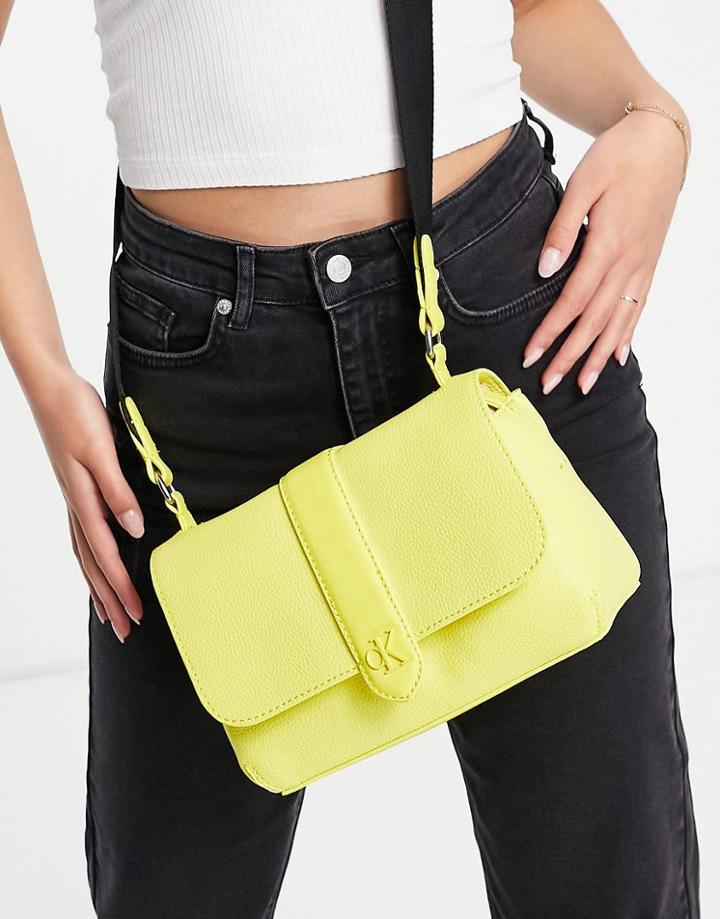 Calvin Klein Jeans Crossbody Purse In Yellow