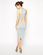 Asos Dress In Structured Knit With Cross Back Detail - Gray $49.52