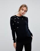 Ted Baker Sweater With Queen Bee Embellishment - Black