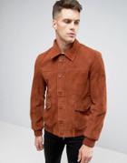 Barneys Premium Suede 70's Style Lined Harrington Jacket - Tan