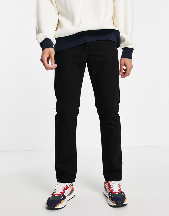 Topman Straight Jeans In Stay Black