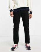 Topman Straight Jeans In Stay Black