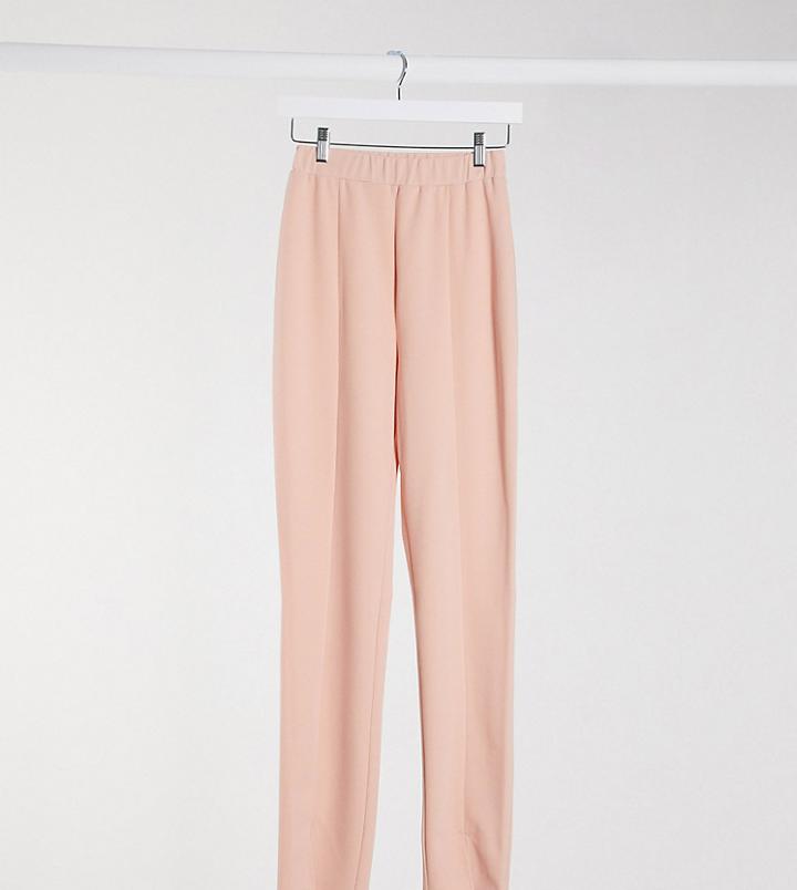 Asos Design Tall Jersey Slim Suit Pants In Blush-pink