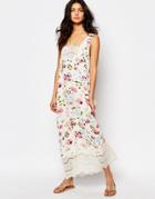 Somedays Lovin Summer Floral Maxi Dress With Lacel Detail - Multi