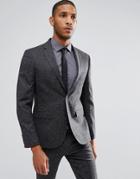 Moss London Skinny Suit Jacket In Fleck - Gray