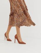 River Island Leather Pumps In Tan-brown