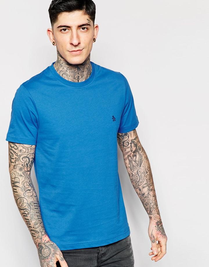 Original Penguin Embroidered Penguin Logo T-shirt - Navy
