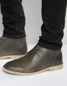 Asos Desert Boots In Gray Leather - Gray