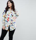 Koko Geo Print Twist Back Shirt - Multi
