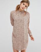 Suncoo Printed Shirt Dress - Brown
