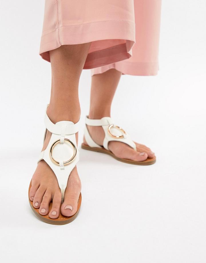 Asos Design Farringdon Flat Sandals - White