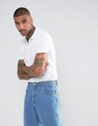 Asos Polo With Revere Collar In White - White