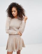 Ganni Harrison Knitted Dropped Hem Dress - Brown