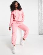 Miss Selfridge Lounge Slim Sweatpants In Coral - Part Of A Set-orange