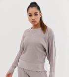 Asos Design Petite Premium Lounge Knitted Dropped Sleeve Sweat-beige