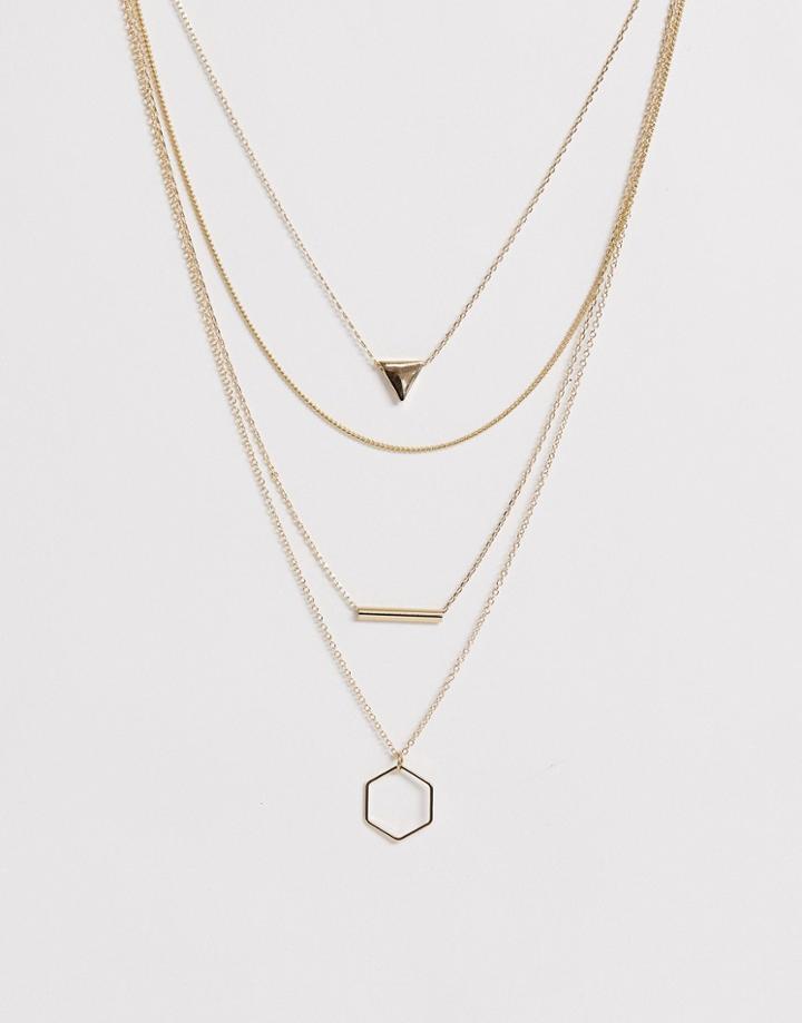 Pieces Triple Necklace In Gold - Gold