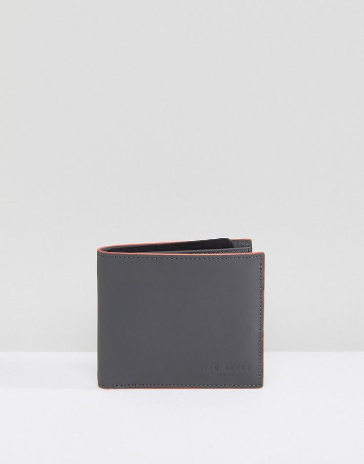 Ted Baker Saharas Wallet In Leather - Gray