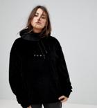 Puma Exclusive To Asos Plus Velvet Hoodie In Black - Black