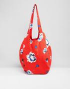 Vero Moda Floral Beach Bag - Red