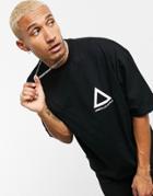 Asos Unrvlld Spply Oversized T-shirt With Chest Print In Black