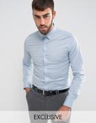 Only & Sons Skinny Smart Shirt With Stretch - Blue
