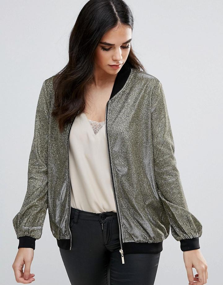 Rare Metallic Bomber Jacket - Gold