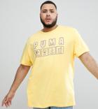 Puma Plus Organic Cotton T-shirt With Front Print In Yellow Exclusive To Asos - Yellow