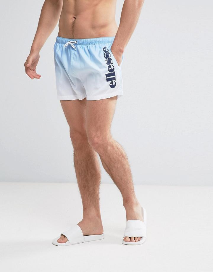 Ellesse Swim Shorts In Blue Dip Dye With Logo - Blue