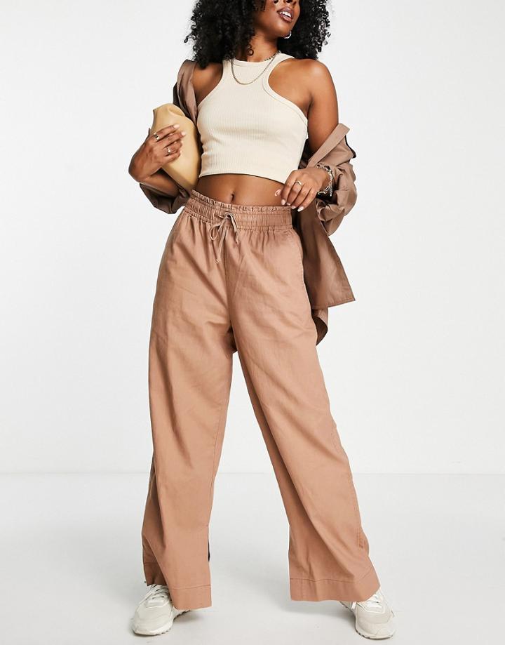 Madewell High Waisted Wide Leg Pants In Brown