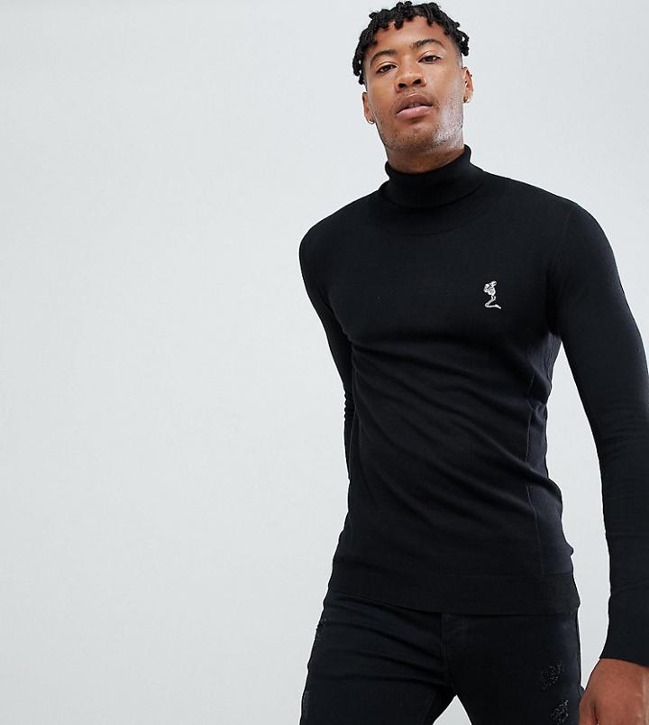 Religion Tall Muscle Fit Knit Sweater In Black - Black