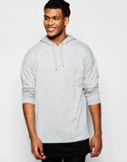 Asos Oversized Long Sleeve T-shirt With Hood - Gray