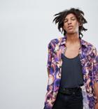 Milk It Vintage Oversized Shirt In Floral Print - Purple