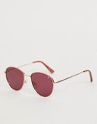 Dusk To Dawn Nouveau Round Sunglasses In Rose Gold - Pink