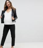 Asos Maternity Animal Jacquard Slim Pants - Black