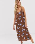 Nobody's Child Maxi Cami Dress In Floral-brown