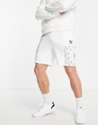 Puma Offbeat Paisley Patchwork Logo Shorts In White