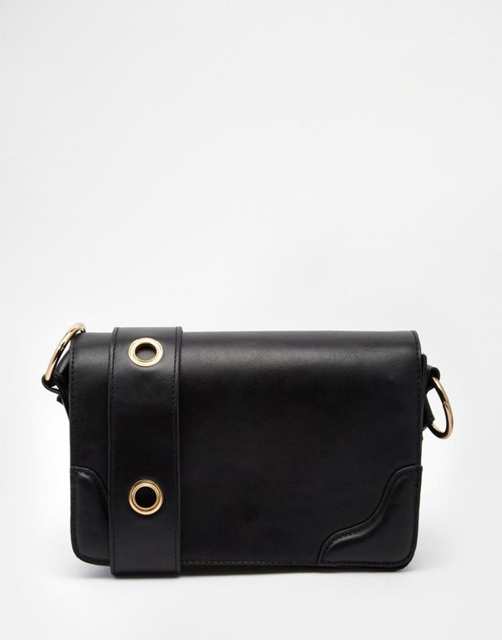 Asos Eyelet Shoulder Bag - Black