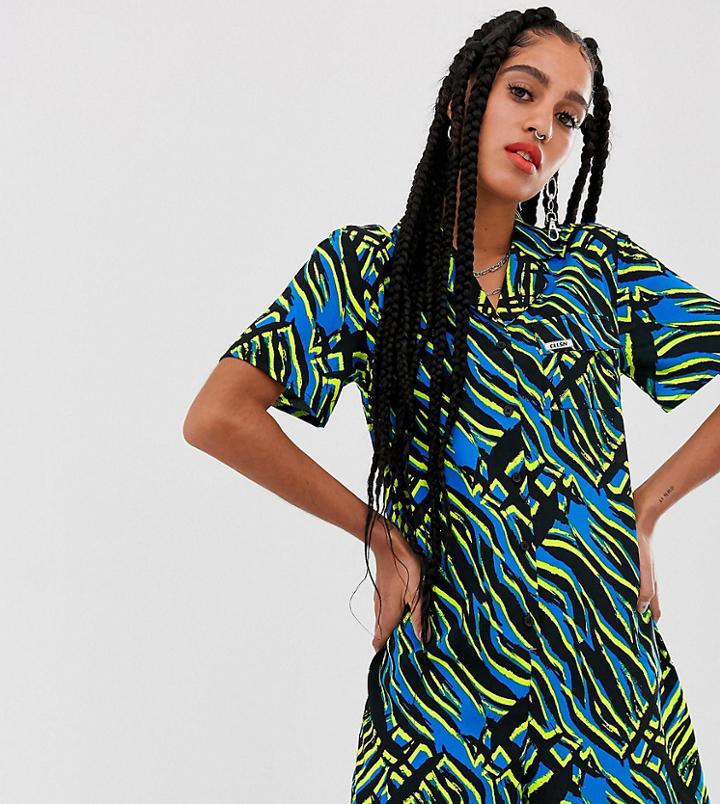 Collusion Zebra Print Revere Shirt Romper - Multi