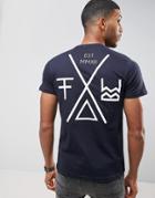 Friend Or Faux Palasade Back Print T-shirt - Navy