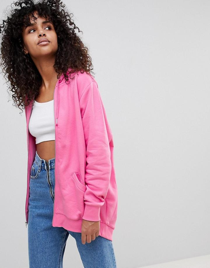 Monki Oversize Hoodie - Pink