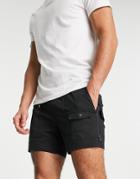 Asos Design Slim Shorts With Side Zips In Black