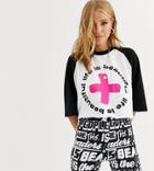 Life Is Beautiful Cropped T-shirt With Printed Logo - White