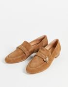 & Other Stories Suede Croissant Buckle Detail Loafers In Dark Beige-neutral