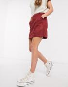 Vero Moda Faux-suede Mini Skirt In Red