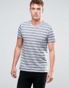 Esprit T-shirt With Melange Stripe - Navy