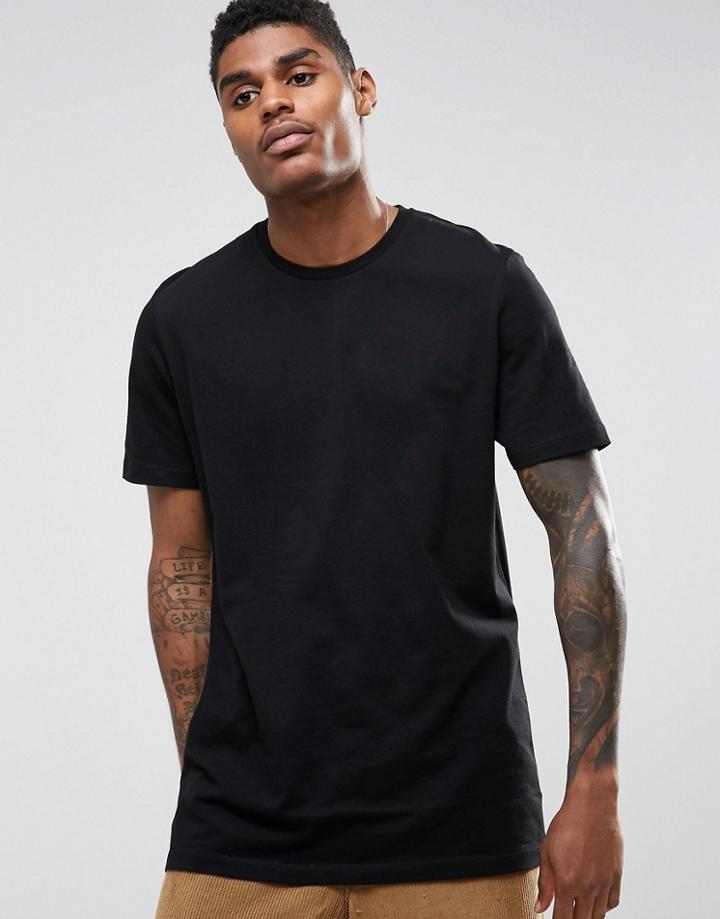 Asos Longline T-shirt - Black