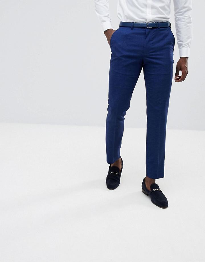 Burton Menswear Slim Fit Suit Pants In Bright Blue - Blue
