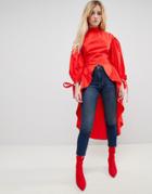 Asos Premium Cotton Maxi Top - Red