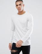 Asos Design Crew Neck T-shirt With Long Sleeves In Gray - Gray