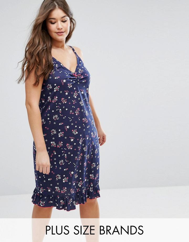 Yours Clothing Star Cami Nightdress - Blue